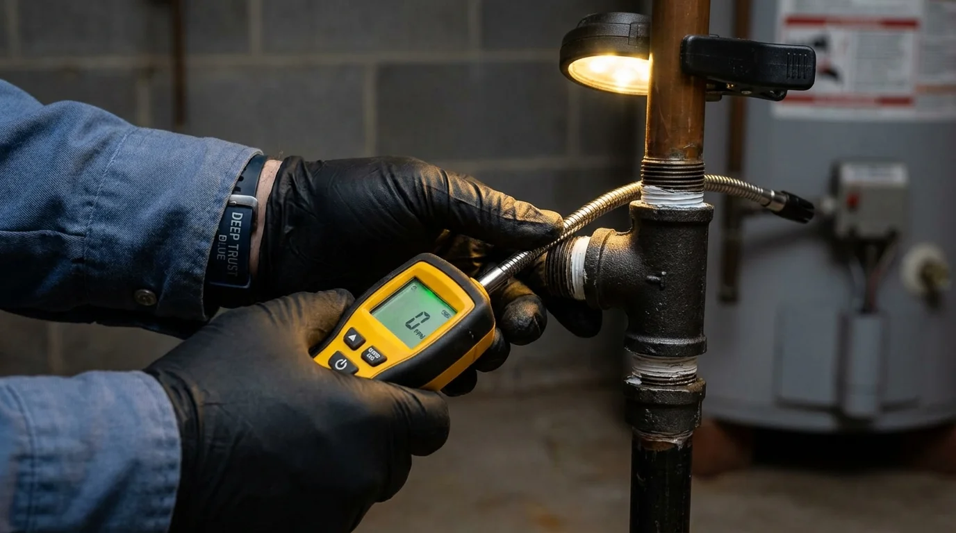 Gas leak detection with electronic sniffer by Johns Plumbing LLC in Wylie