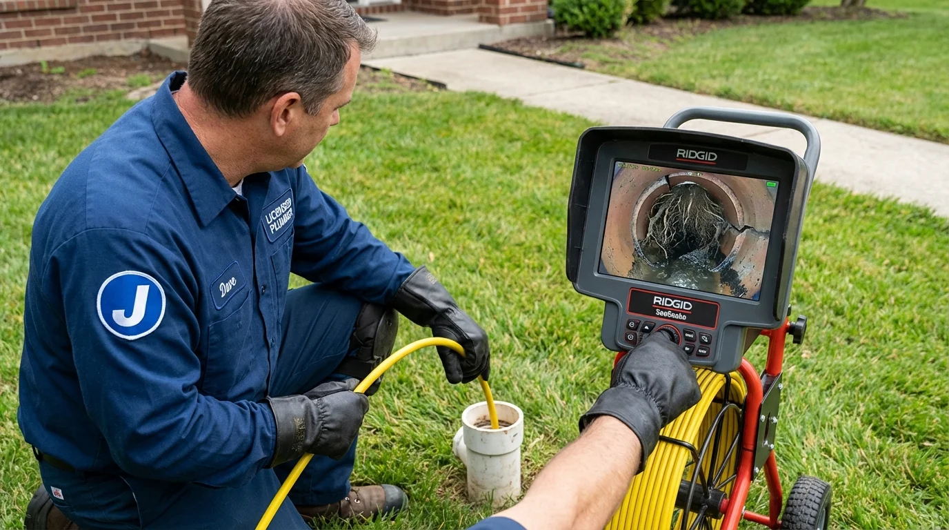 Sewer camera inspection being performed by Johns Plumbing LLC in Wylie
